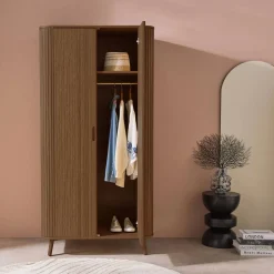Schrank Holzlook mit Regal und Kleiderstange