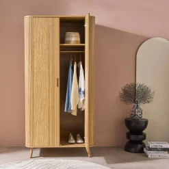 Schrank Holzlook mit Regal und Kleiderstange