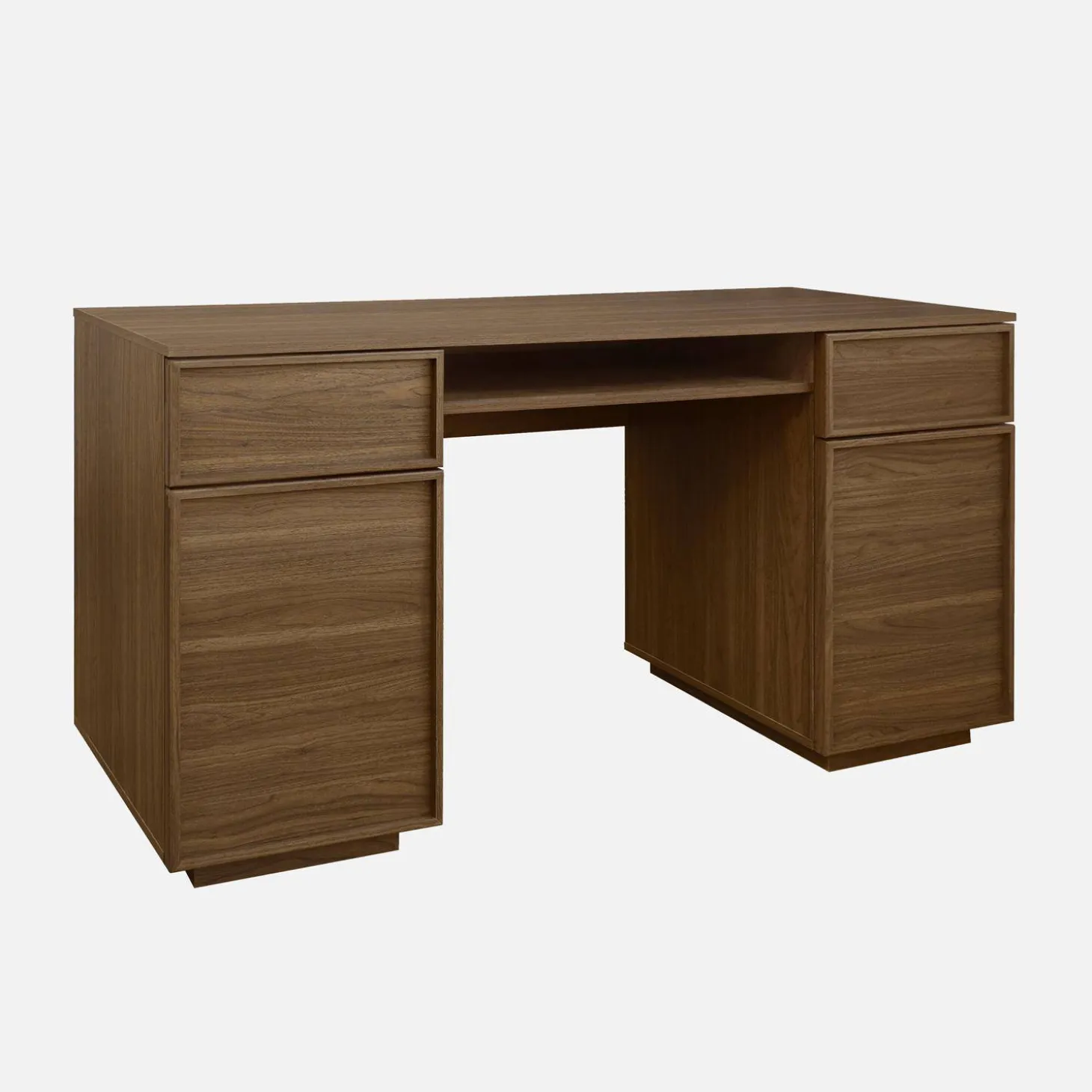 Schreibtisch Holzlook 2 Türen 2 Schubladen 1 Ablage 140 cm