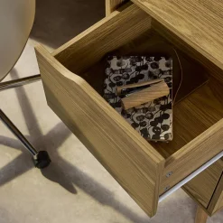 Schreibtisch mit 2 Schubladen mit Holzdekor