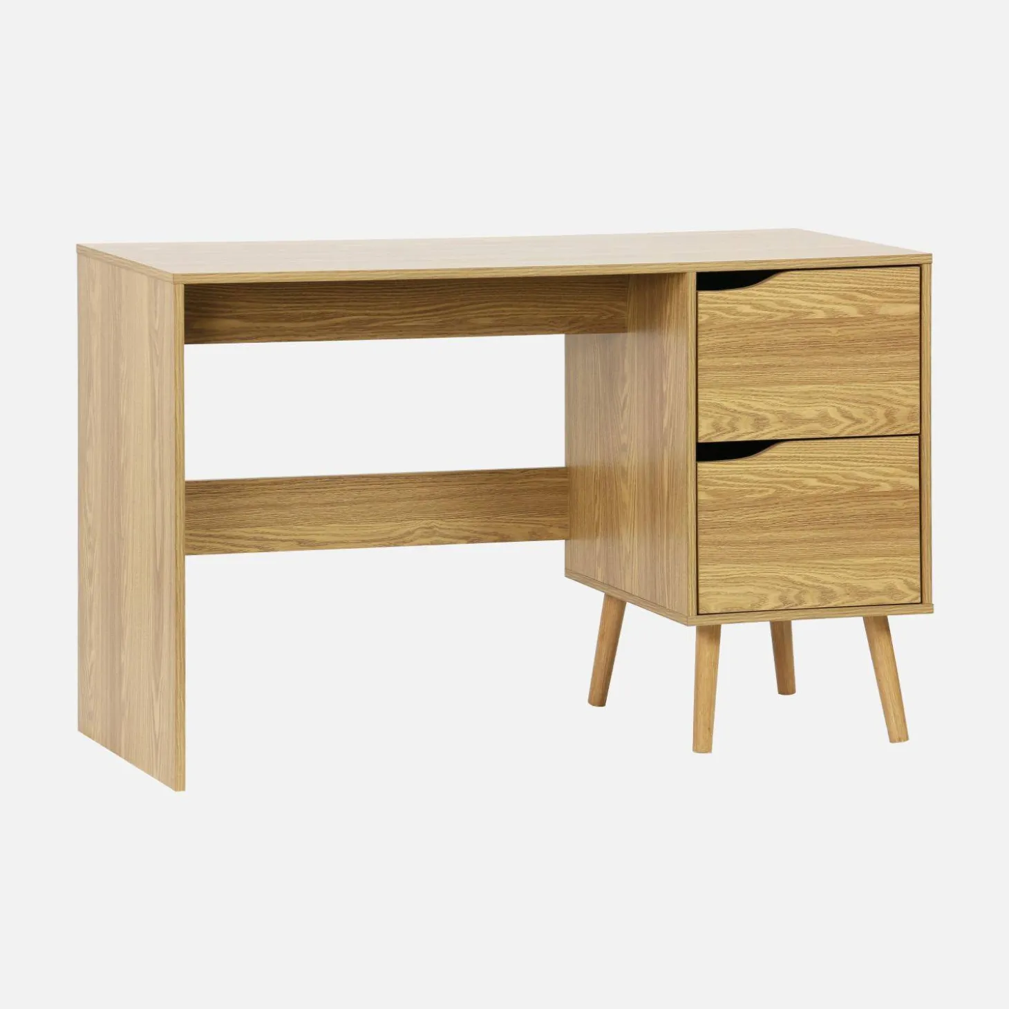 Schreibtisch mit 2 Schubladen mit Holzdekor