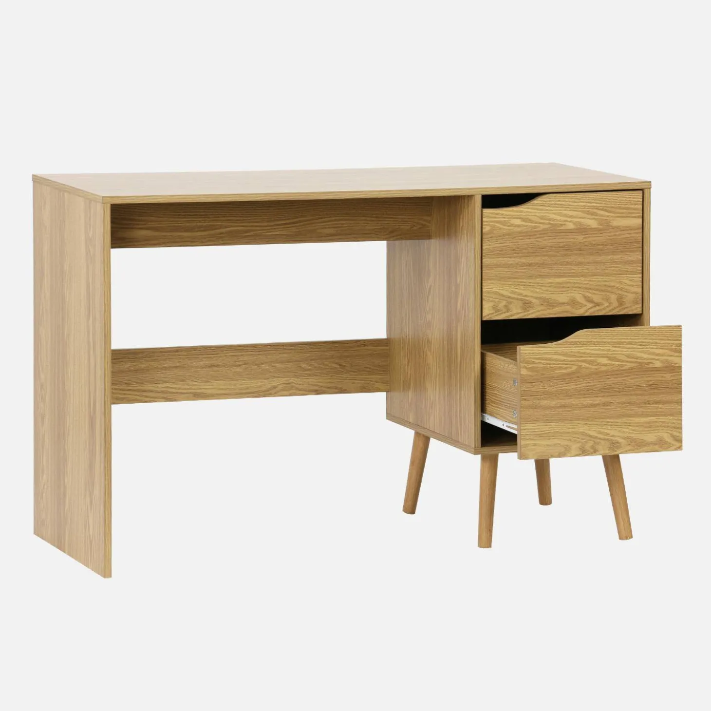 Schreibtisch mit 2 Schubladen mit Holzdekor