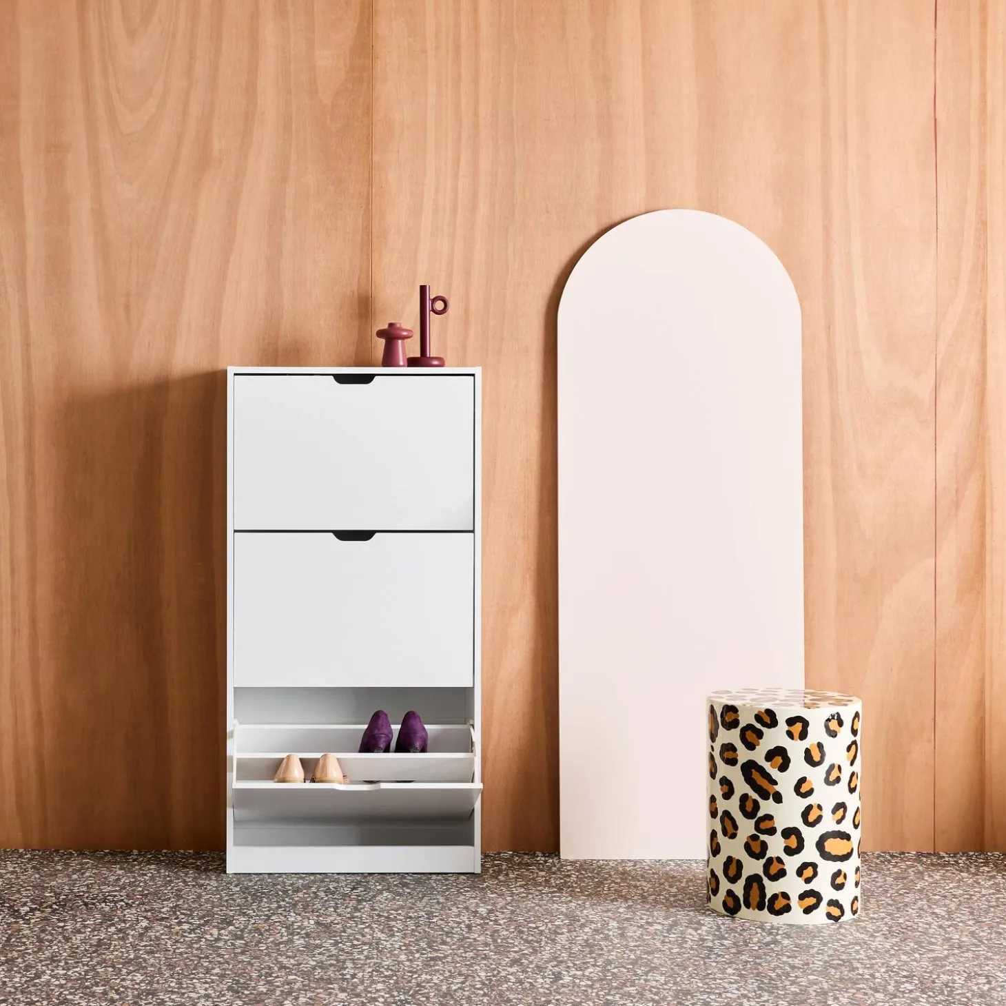 Schuhschrank Holzdekor 3 Schubladen