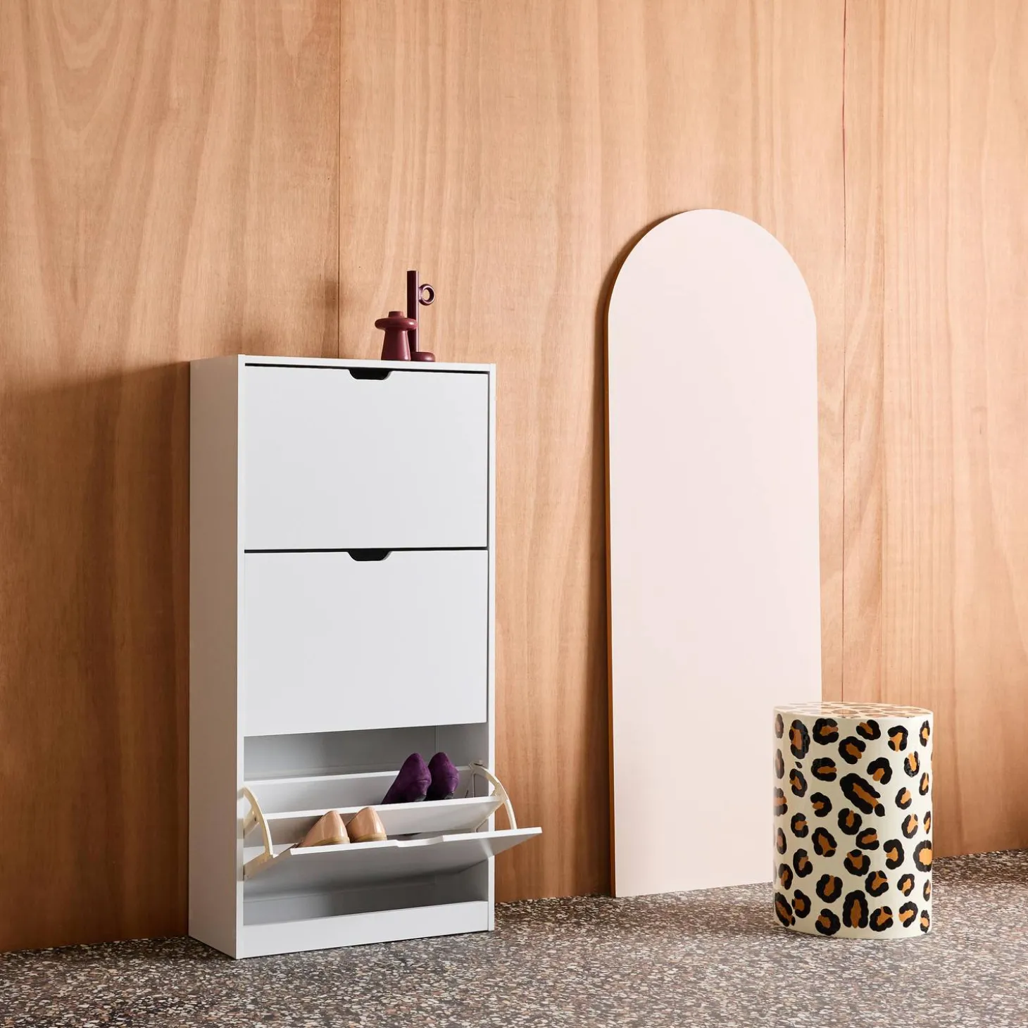 Schuhschrank Holzdekor 3 Schubladen
