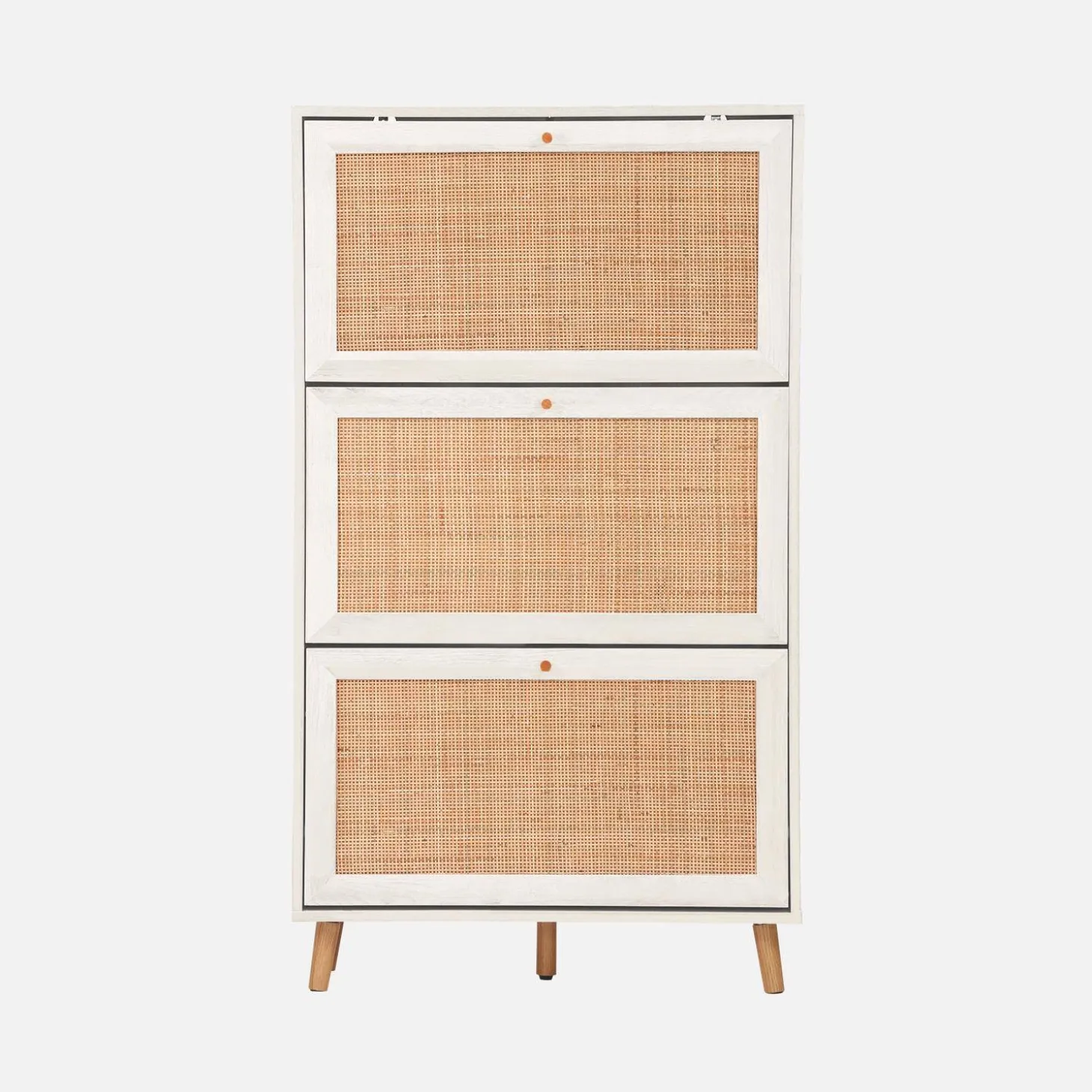 Schuhschrank mit Rattan-Geflecht