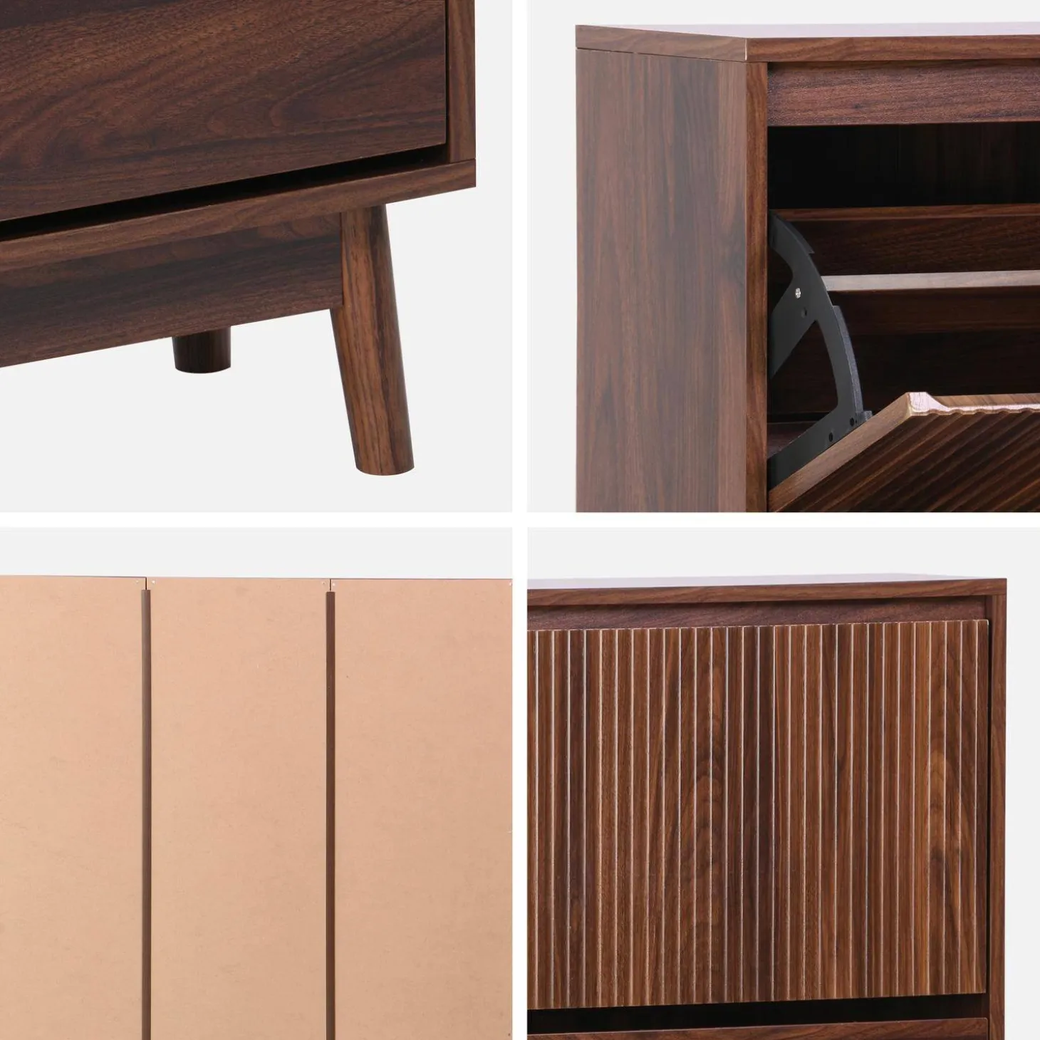 Schuhschrank 3 Türen Naturholzdekor