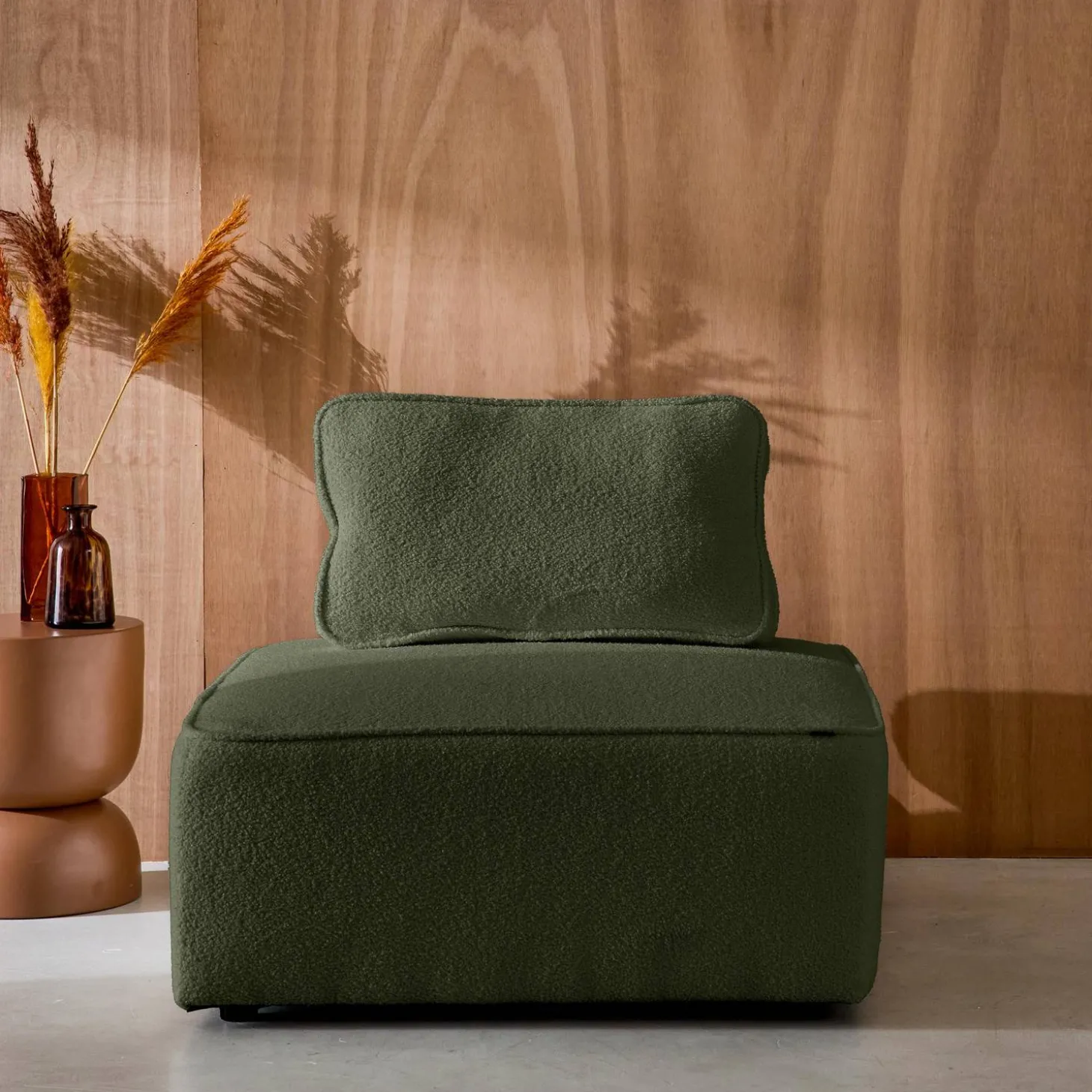 Sessel Einsitzer für modulares Bouclé-Sofa
