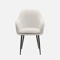 Sessel mit Bouclé Teddystoff und Metallbeinen