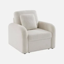 Sessel mit cremefarbenem Teddy Bouclé-Bezug