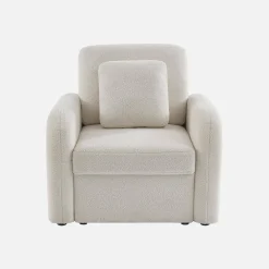 Sessel mit cremefarbenem Teddy Bouclé-Bezug