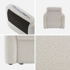 Sessel mit cremefarbenem Teddy Bouclé-Bezug