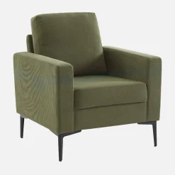 Sessel mit Kord-Bezug und Metallfüßen