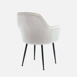 Sessel mit Samtbezug und Metallbeinen