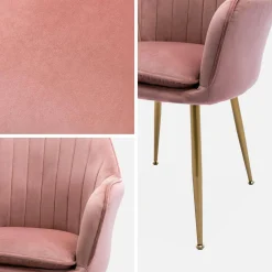 Sessel mit Samtbezug und Metallbeinen