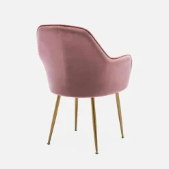 Sessel mit Samtbezug und Metallbeinen