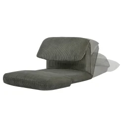 Sessel mit Schlaffunktion und breit geripptem Cordbezug