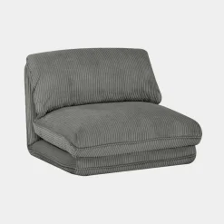 Sessel mit Schlaffunktion und breit geripptem Cordbezug