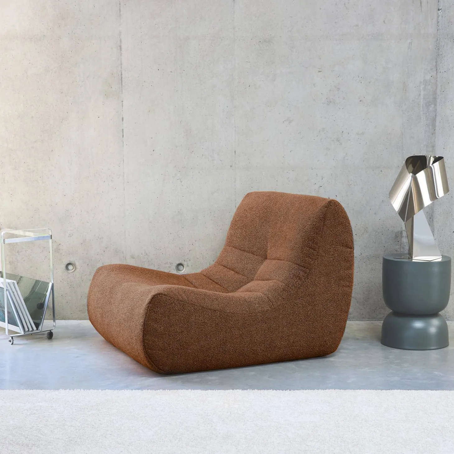 Sessel mit strukturiertem Bouclé-Bezug, 1 Sitzer