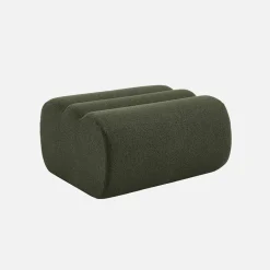 Sessel mit strukturiertem Bouclé-Bezug und Hocker