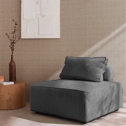 Sessel ohne Armlehne mit Cordbezug für ein modulares Sofa