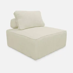 Sessel ohne Armlehne mit Cordbezug für ein modulares Sofa
