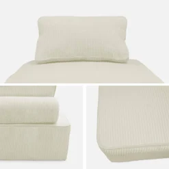 Sessel ohne Armlehne mit Cordbezug für ein modulares Sofa