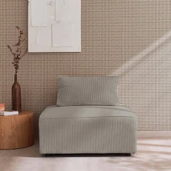 Sessel ohne Armlehne mit Cordbezug für ein modulares Sofa