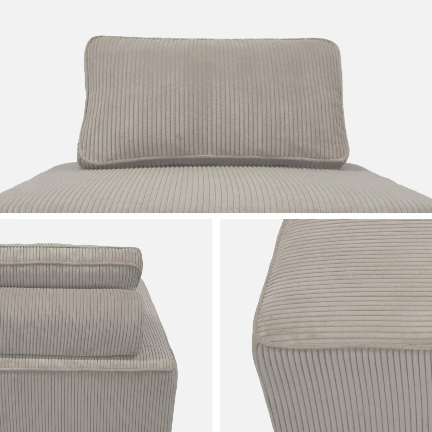 Sessel ohne Armlehne mit Cordbezug für ein modulares Sofa