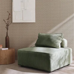 Sessel ohne Armlehne mit Cordbezug für ein modulares Sofa