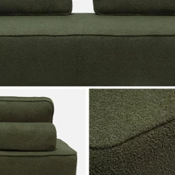 Sessel und 2-Sitzer Sofa mit Bouclé-Bezug für ein modulares Sofa