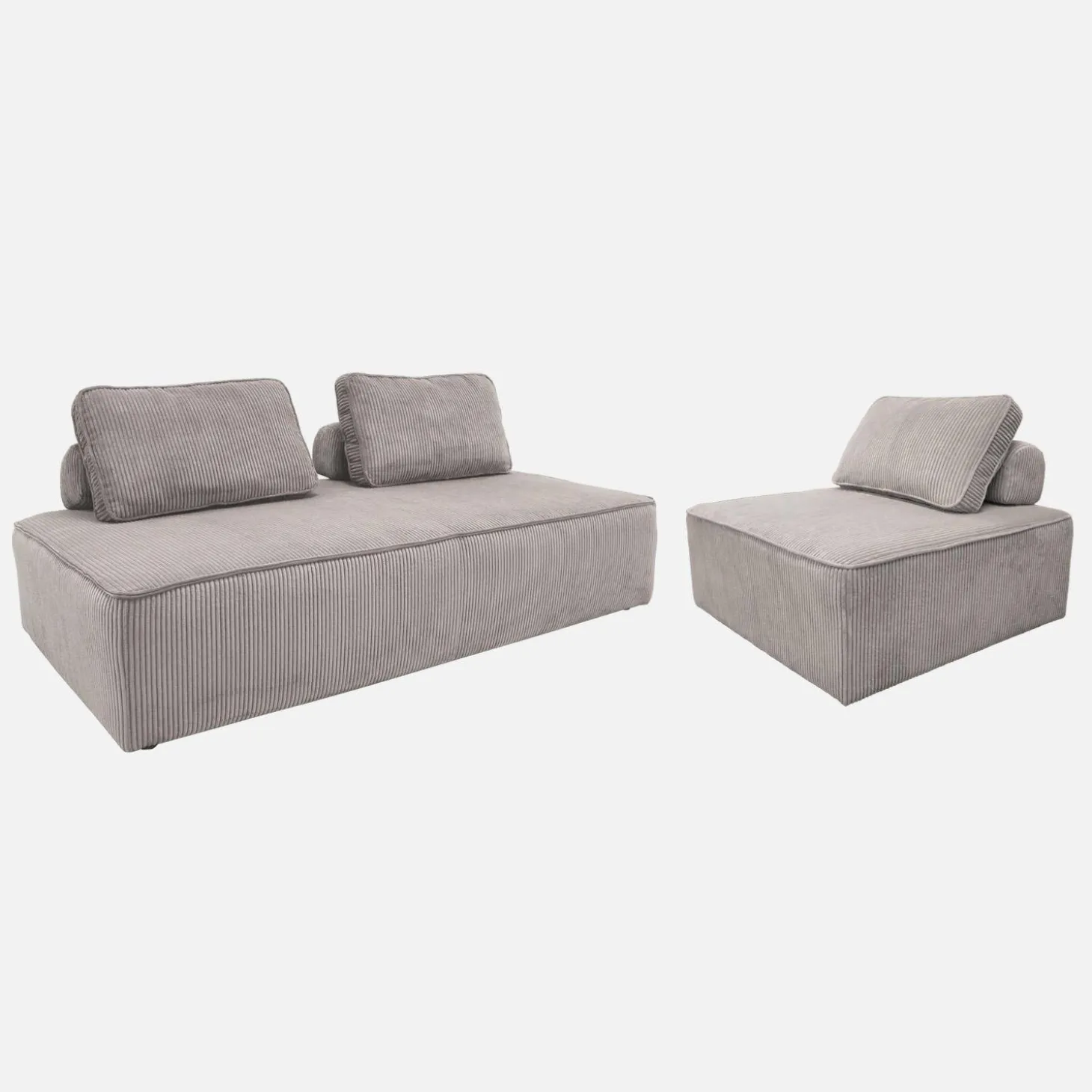 Sessel und 2-Sitzer Sofa mit Cordbezug