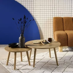 Set aus 2 runden Couchtischen