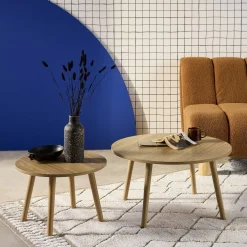 Set aus 2 runden Couchtischen