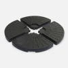 Set mit 4 abgerundeten Platten 48x48cm zum Beschweren von Ampelschirmen