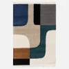Shaggy-Innenteppich, geometrisches Muster, cremefarben