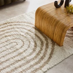 Shaggy-Teppich mit Bogenmuster, beige