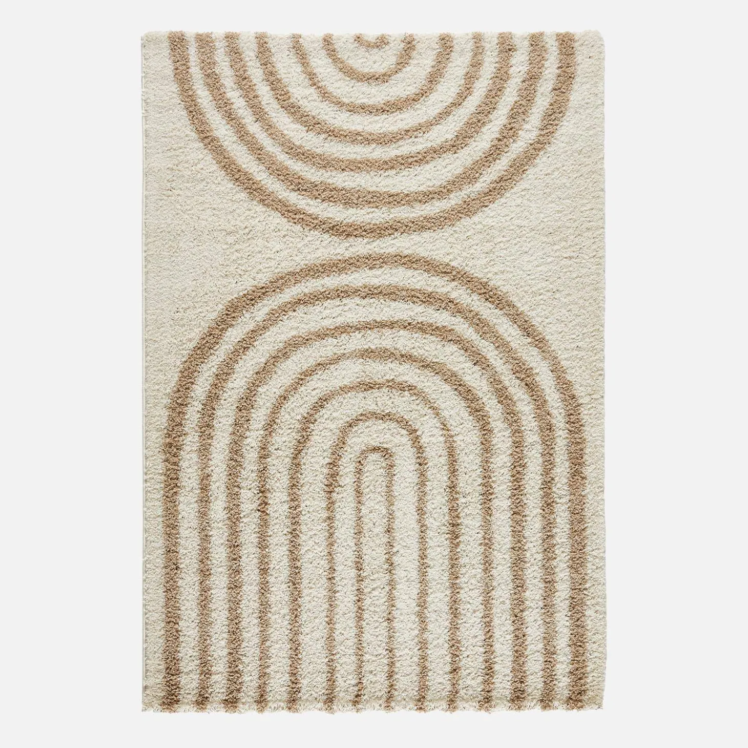 Shaggy-Teppich mit Bogenmuster, beige
