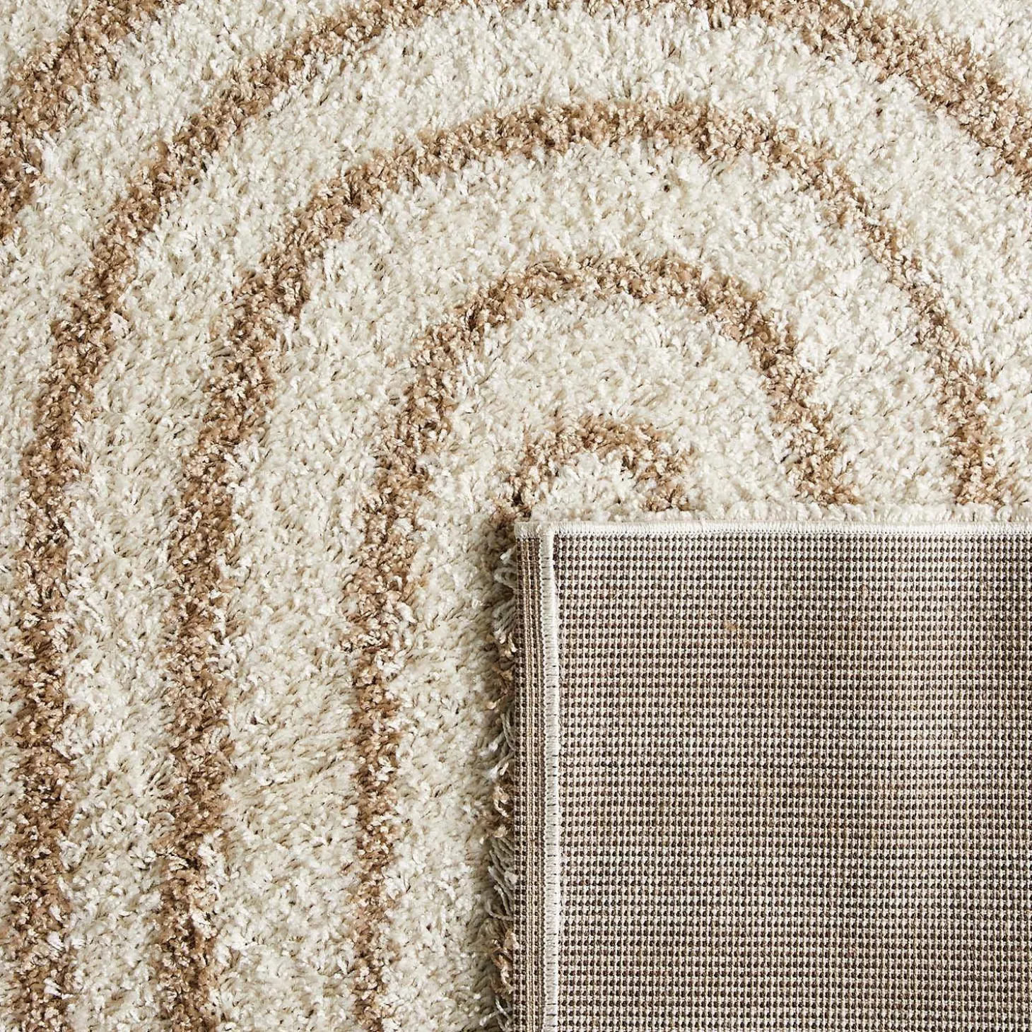 Shaggy-Teppich mit Bogenmuster, beige