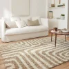 Shaggy-Teppich mit geometrischen Mustern beige