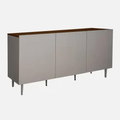 Sideboard aus Metall und Holzdekor, 3 Türen, B 150 cm