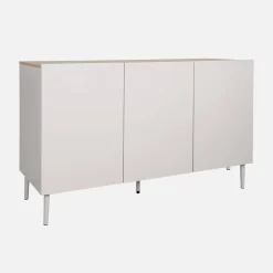 Sideboard aus Metall und Holzdekor, 3 Türen, B 120 cm