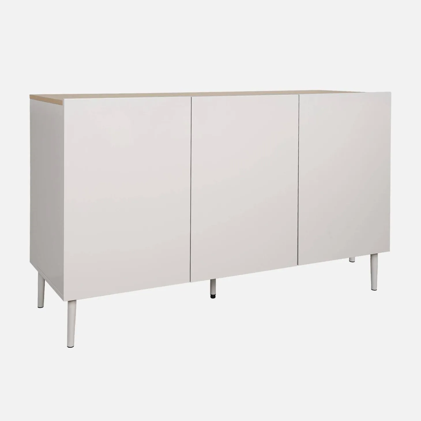 Sideboard aus Metall und Holzdekor, 3 Türen, B 120 cm