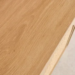 Sideboard Holzdekor und Rattan-Geflecht 3 Türen 120 cm