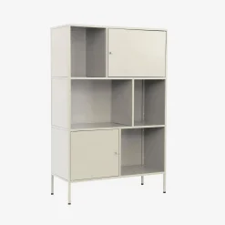 Sideboard, industrielles Aufbewahrungsmöbel aus Stahl mit 6 Stauräumen