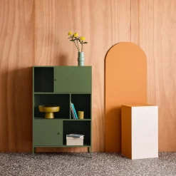 Sideboard, industrielles Aufbewahrungsmöbel aus Stahl mit 6 Stauräumen
