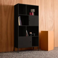 Sideboard, industrielles Aufbewahrungsmöbel aus Stahl mit 8 Stauräumen