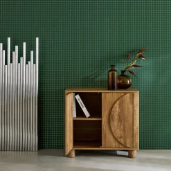 Sideboard mit Holzdekor und 2 Türen 80 cm