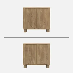 Sideboard mit Holzdekor und 2 Türen 80 cm