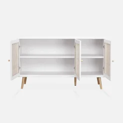 Sideboard mit Holzoptik und Rattan-Geflecht B 120 cm