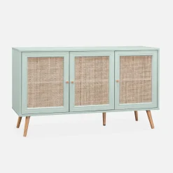 Sideboard mit Holzoptik und Rattan-Geflecht B 120 cm